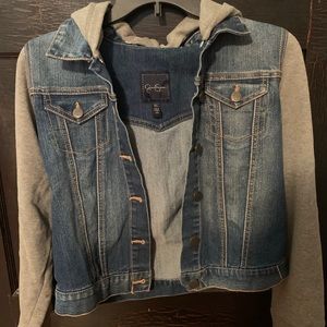 jessica simpson hooded jean jacket